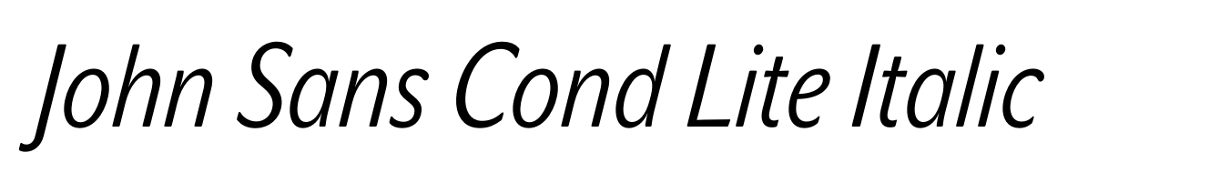 John Sans Cond Lite Italic